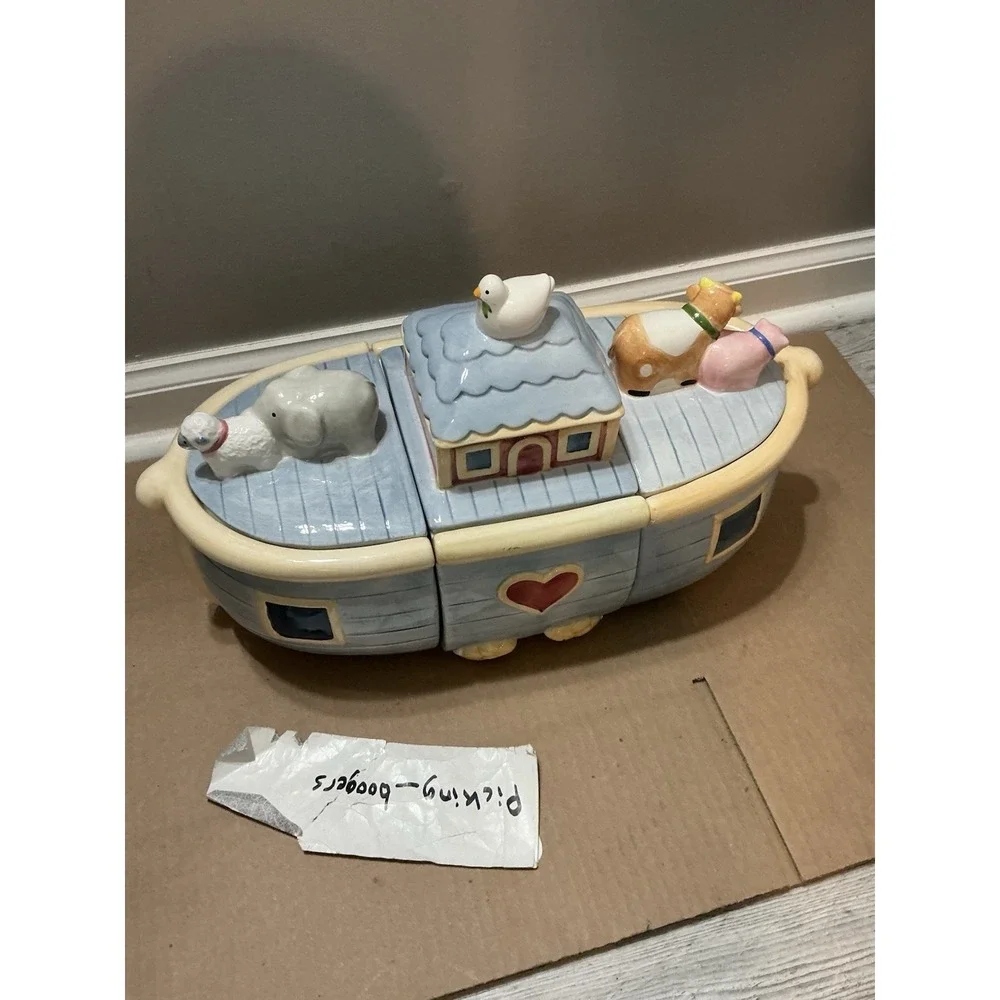 NOAH'S ARK CANISTER VINTAGE CERTIFIED INTL CORP SUSAN WINGATE SET 3 10